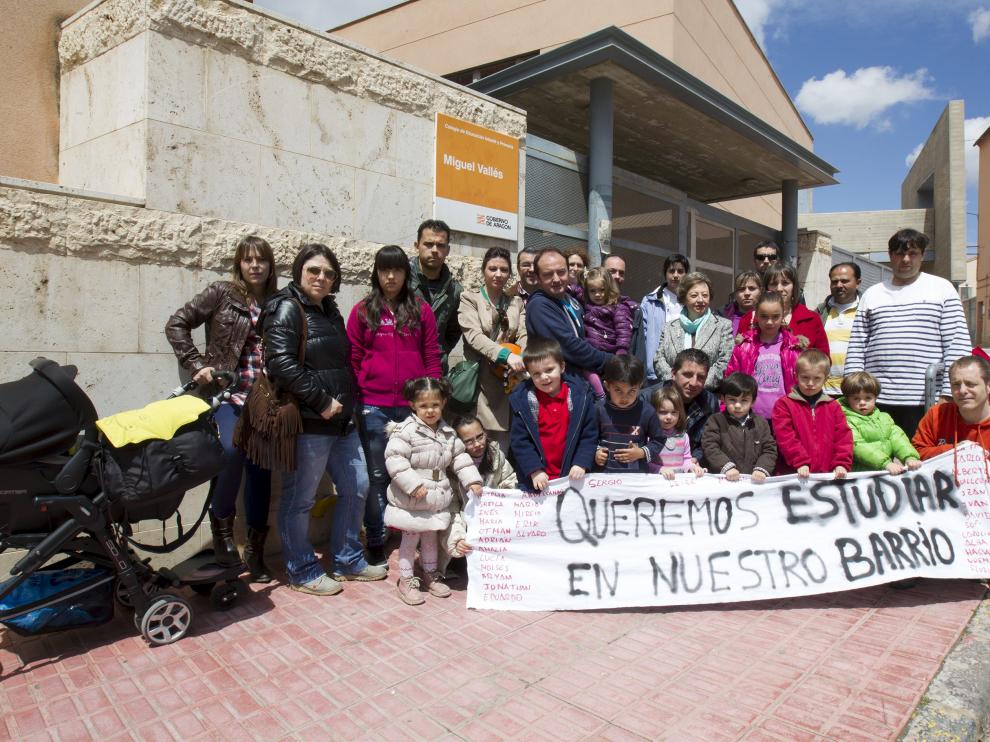 Las protestas por la falta de plazas en el colegio ya se han producido otros años en San Julian. En la imagen, en 2013.