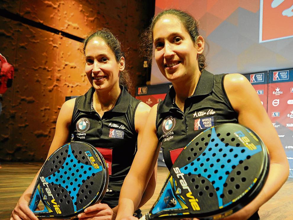 Majo y Mapi Sánchez Alayeto, en la presentación del World Pádel Tour.