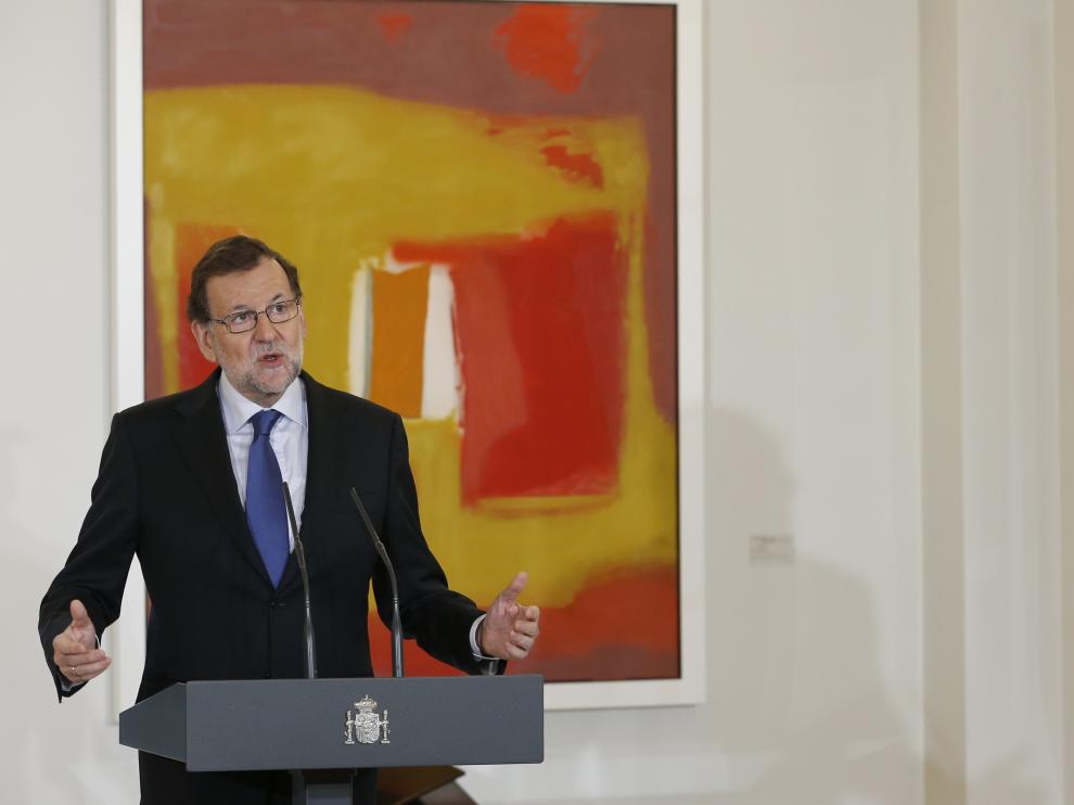 El presidente del Gobierno en funciones, Mariano Rajoy, en el Palacio de la Moncloa