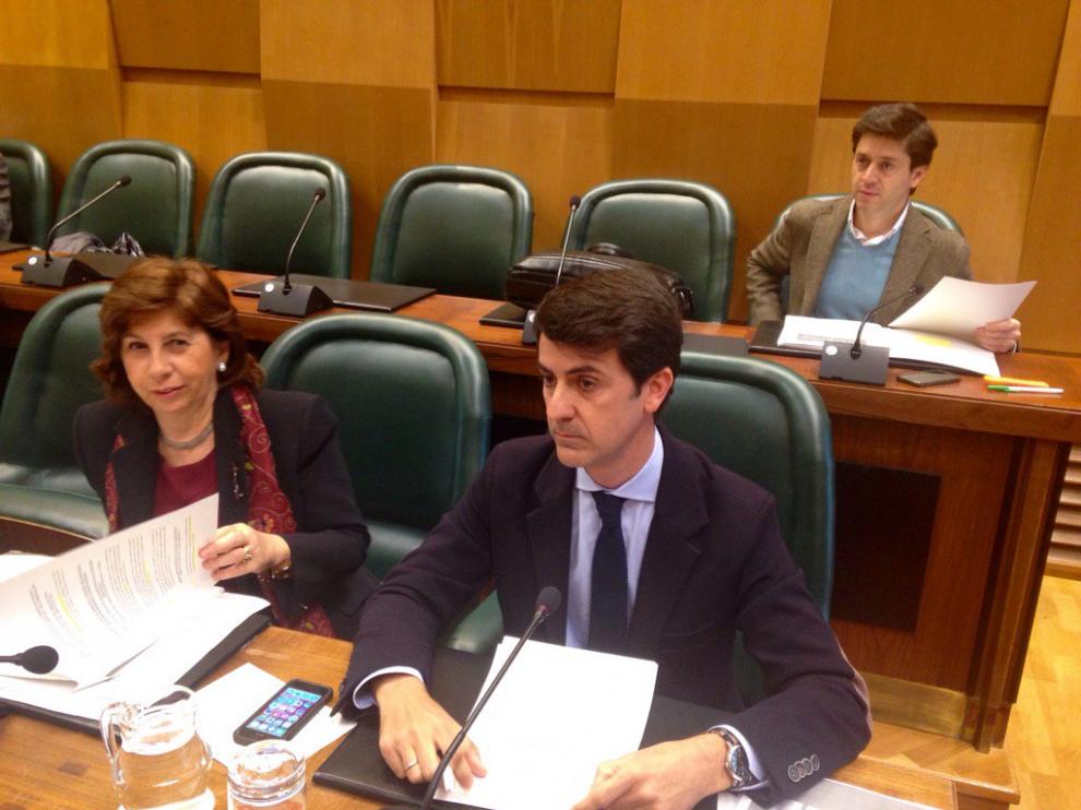 Pedro Navarro (PP) durante la comisión de Urbanismo en el Ayuntamiento de Zaragoza.