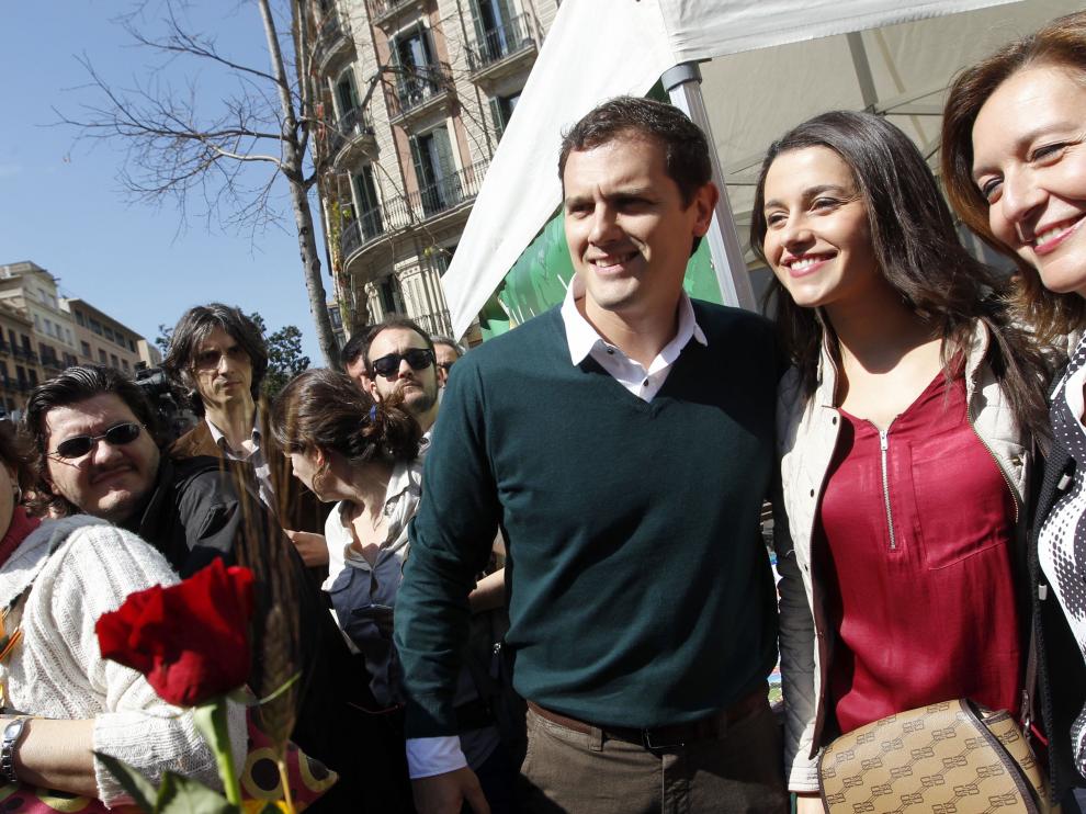 El presidente de Ciudadanos, Albert Rivera, y la líder en Cataluña, Inés Arrimadas
