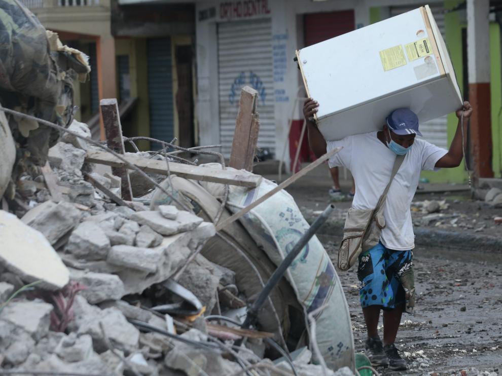 La localidad de Pedernales una semana después del terremoto.
