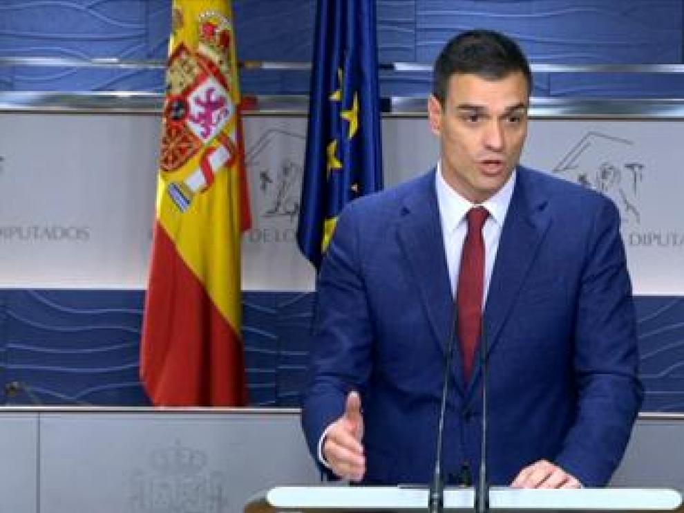 Pedro Sánchez, este martes tras la reunión con el Rey.
