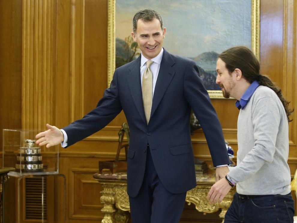 El Rey recibe a Pablo Iglesias.
