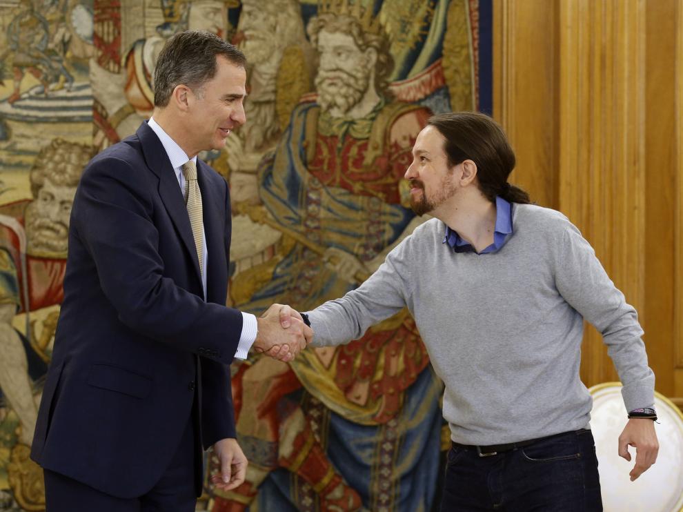 Pablo Iglesias se reúne con el rey Felipe VI