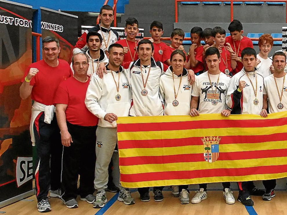 Los luchadores aragoneses, el pasado domingo en Salamanca.