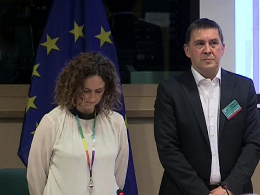 Arnaldo Otegi en su visita al Parlamento Europeo.
