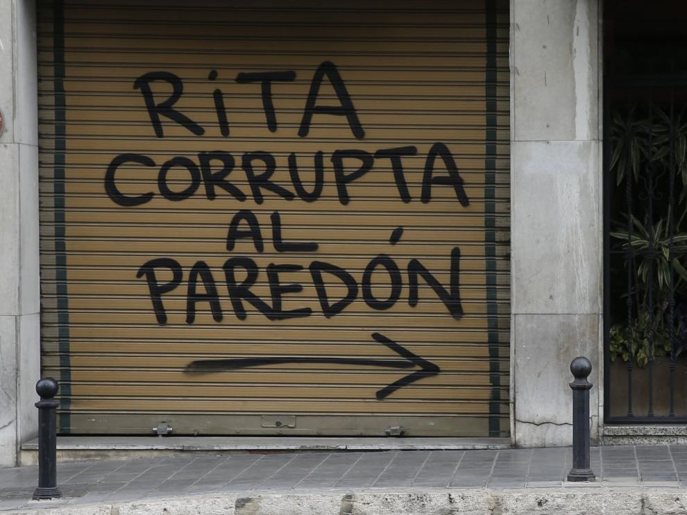 Pintada aparecida junto a la casa de Rita Barberá.