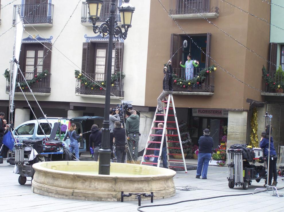Rodaje de 'Villaviciosa de al lado', de Nacho García Velilla, en Graus