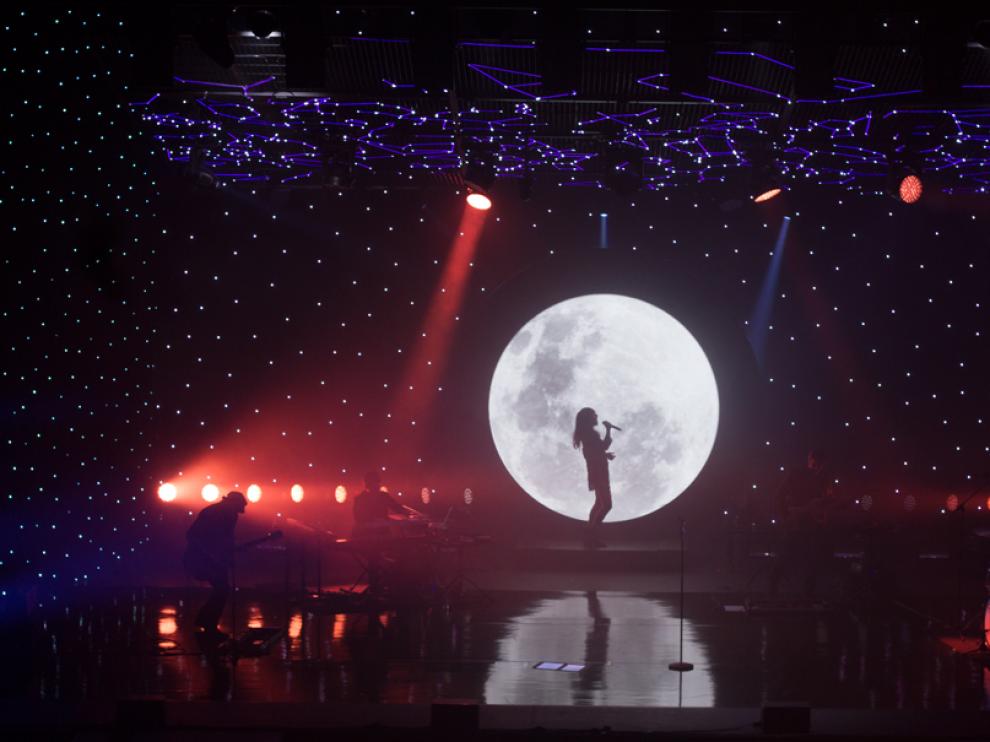 Amaral, durante su concierto este jueves por la noche en Pozoblanco.