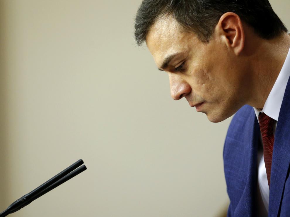 Pedro Sánchez durante una rueda de prensa.