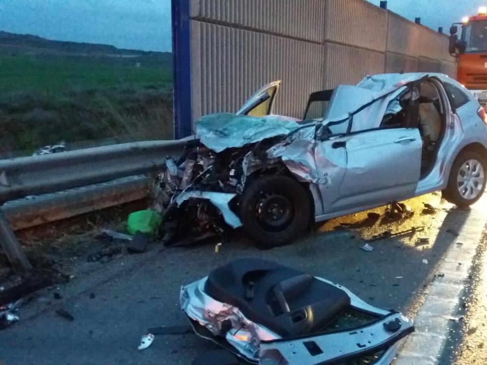 Imagen del coche accidentado