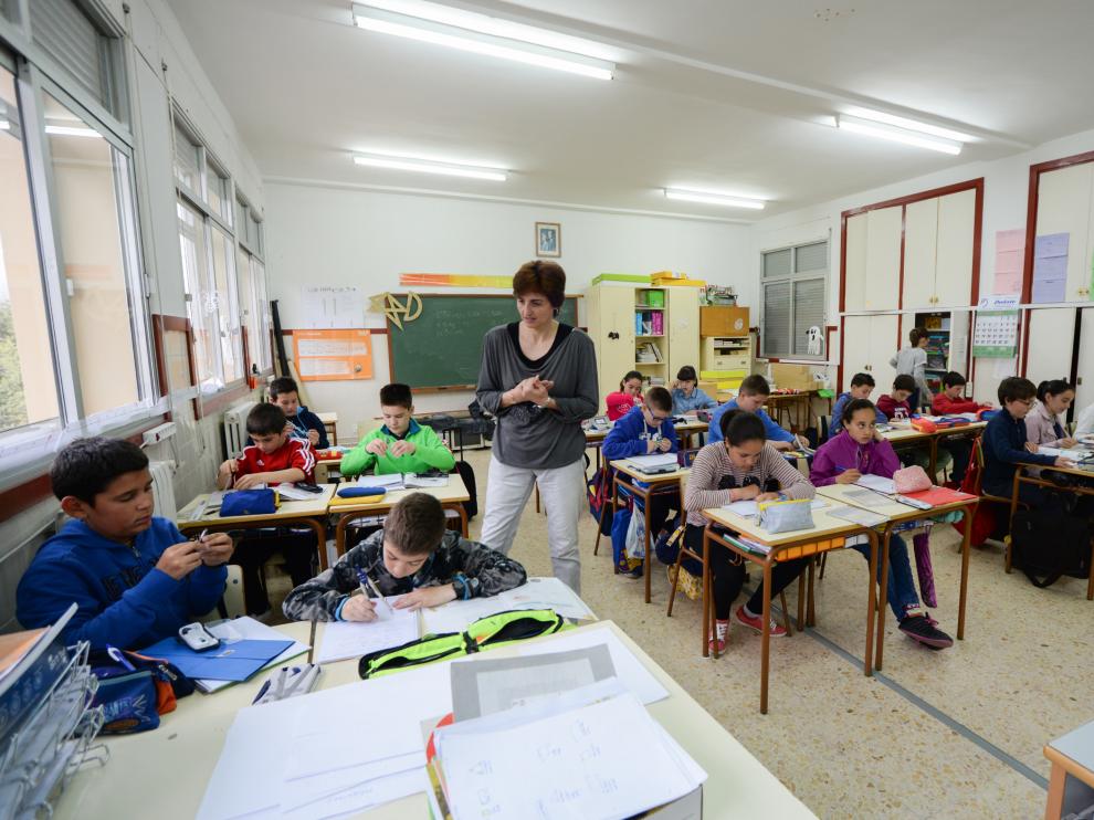 Aula de un centro educativo aragonés.