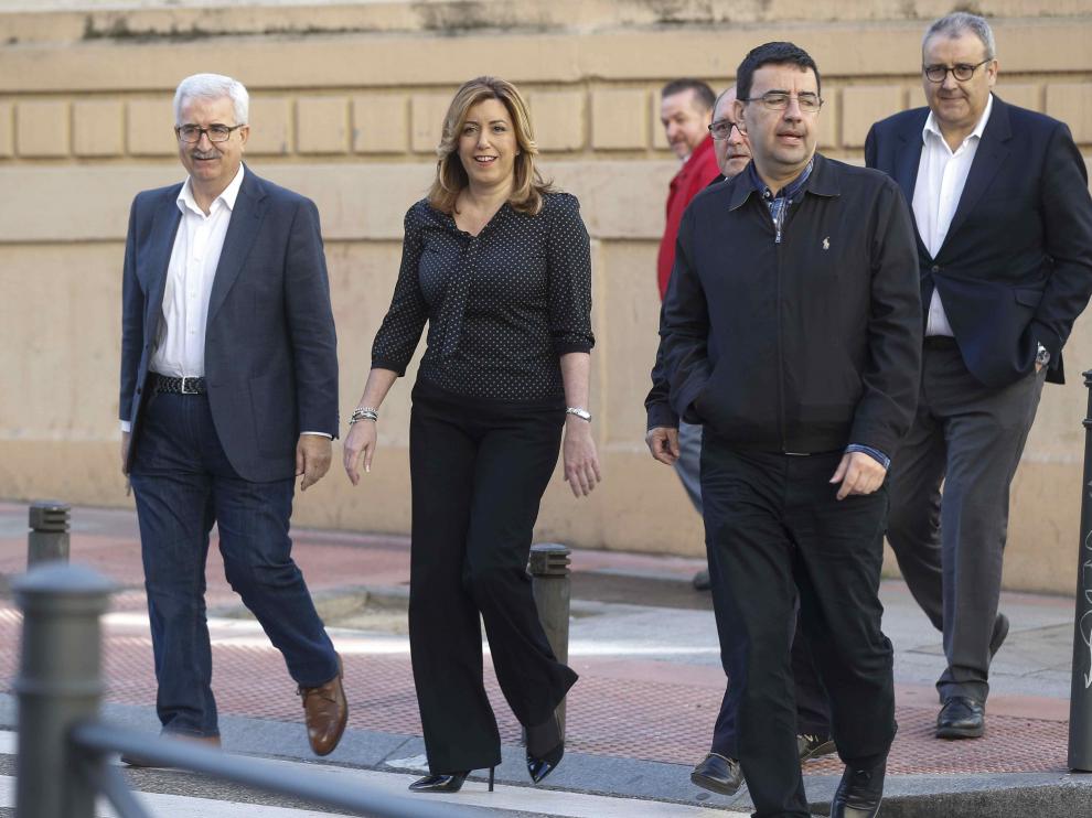 Susana Díaz, a su llegada al comité federal del PSOE
