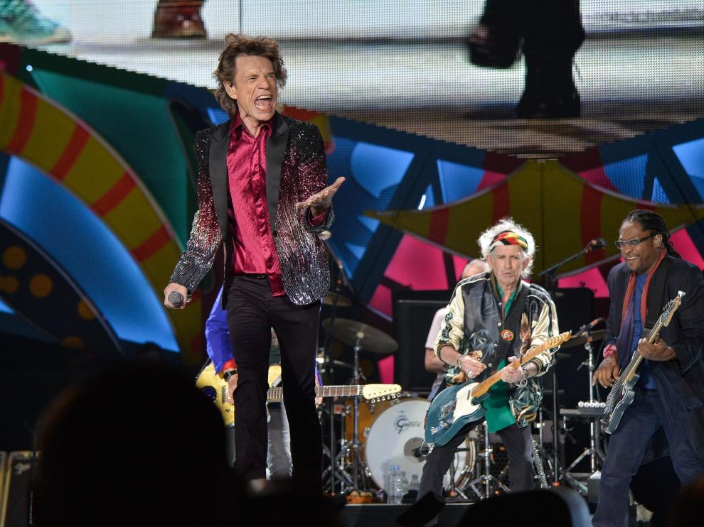 Los Rolling Stones durante su mítico concierto en La Habana.