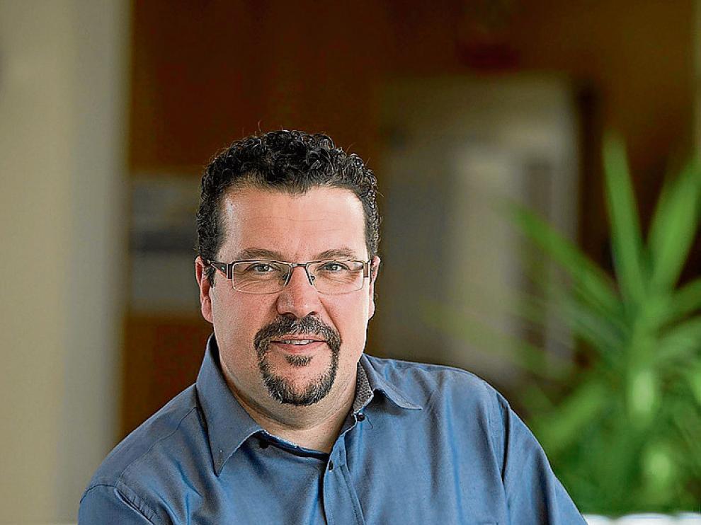 Jesús Franco, en el campus de Teruel.