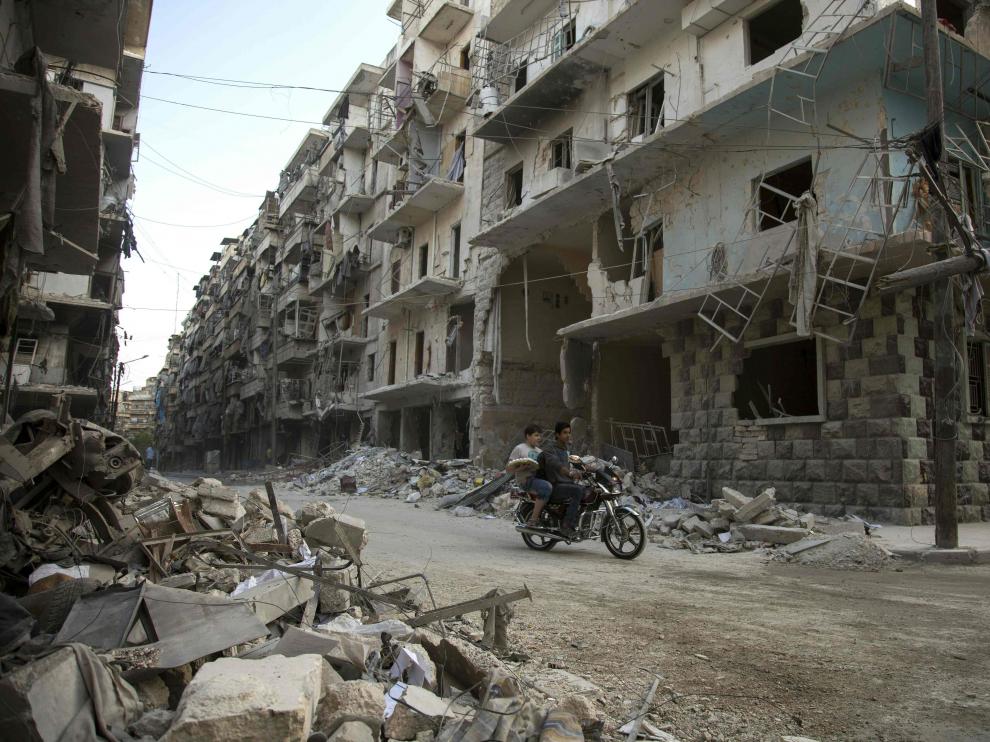 Destrucción total en la ciudad siria de Alepo.