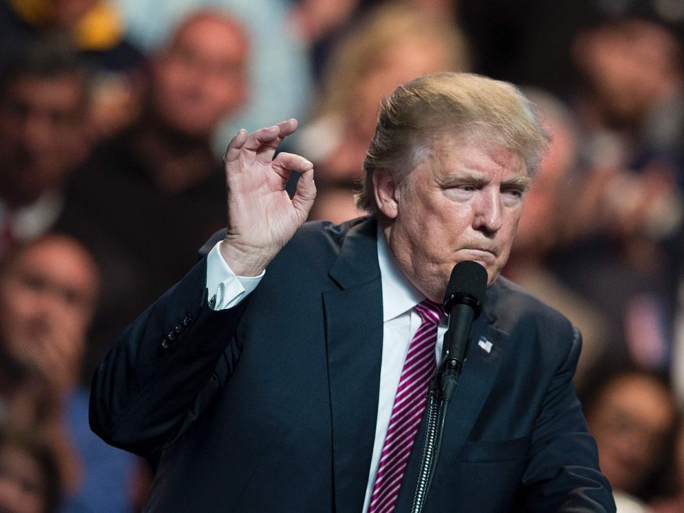 Donald Trump en un mitin en Charleston.