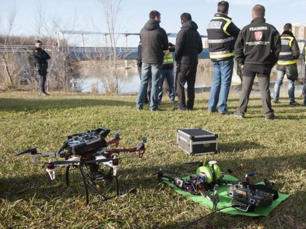 Dron utilizado en la búsqueda de Víctor da Silva en Zaragoza