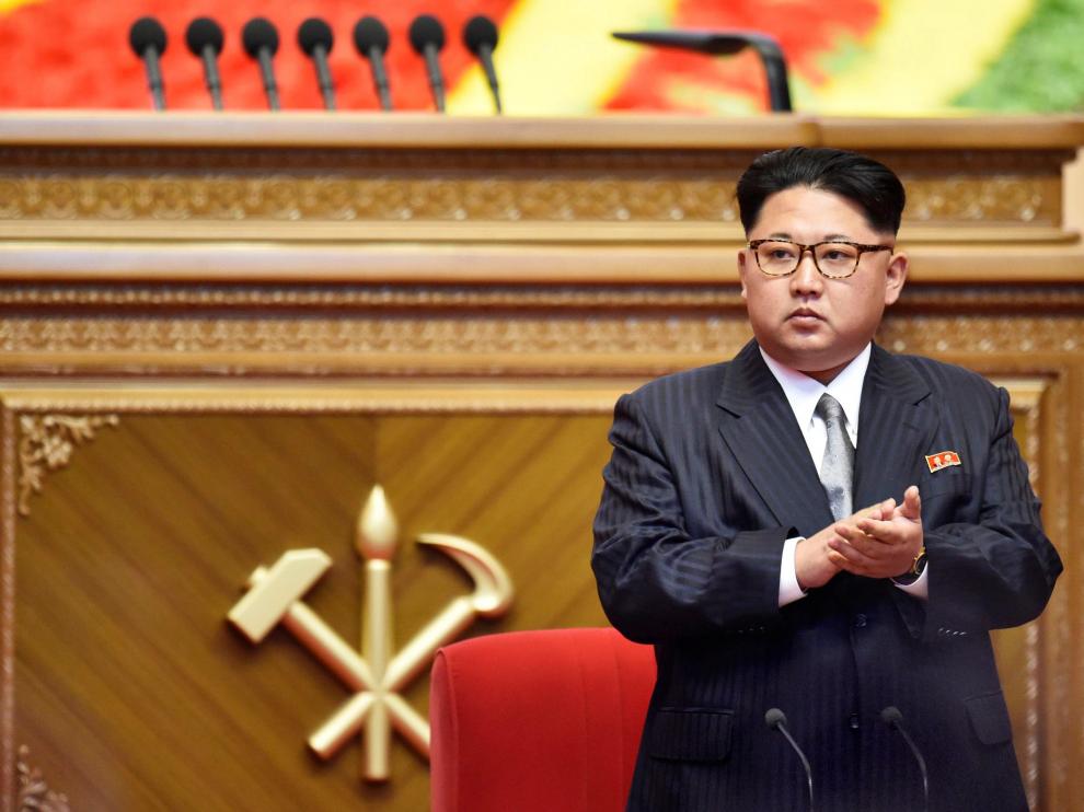 Kim Jong-Un durante la clausura del congreso.