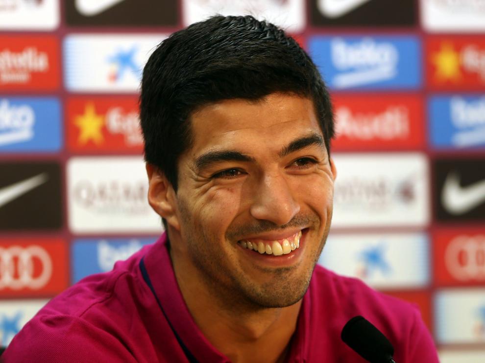 Luis Suárez, durante una rueda de prensa.