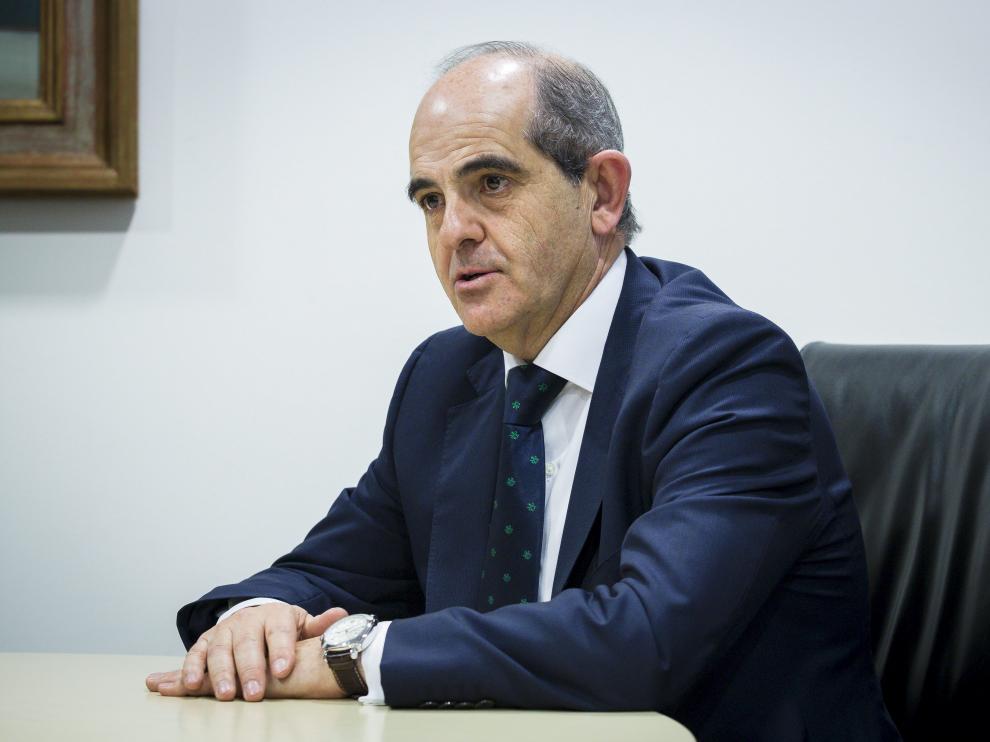 Fernando Merino, director territorial norte del Banco Popular el pasado miércoles en Zaragoza.