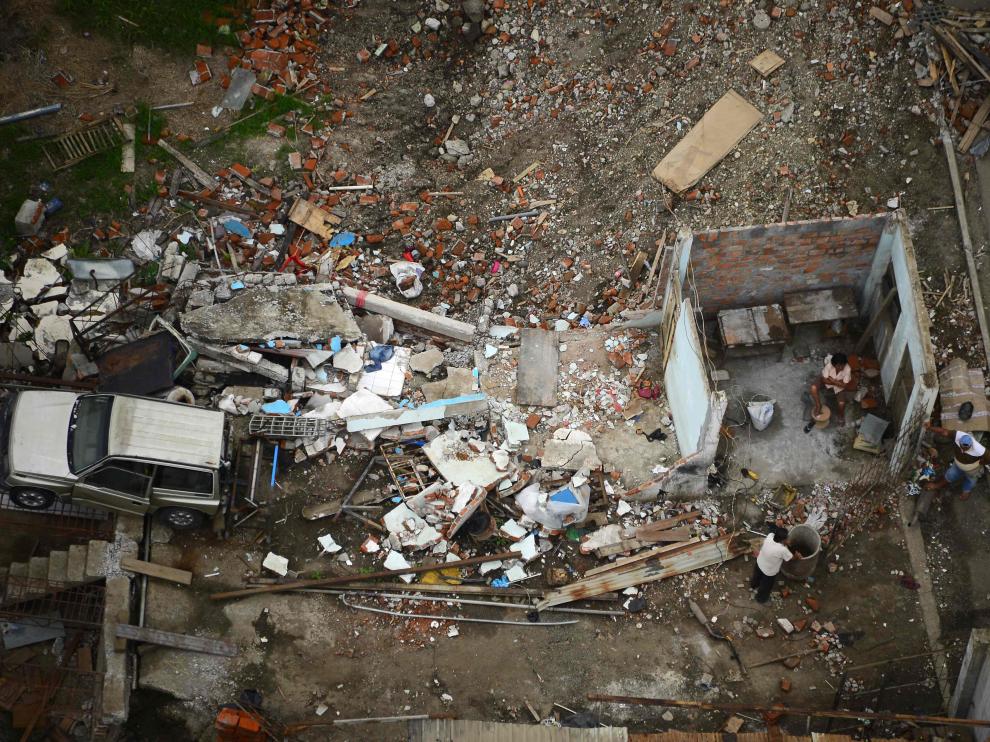 Vista aérea de Pedernales, un mes después del terremoto que asoló la ciudad.