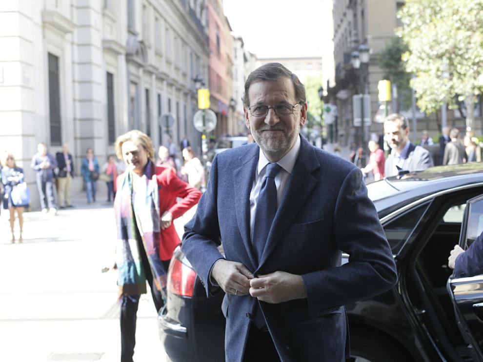 Mariano Rajoy, durante su visita a Zaragoza