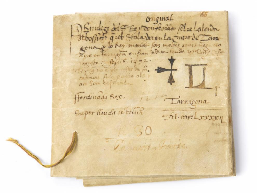 Privilegio con la firma de Fernando el Católico, de 1492.