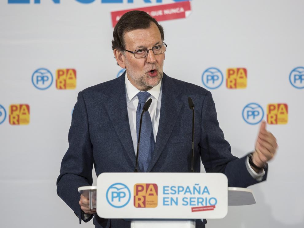 Mariano Rajoy, este miércoles en Zaragoza