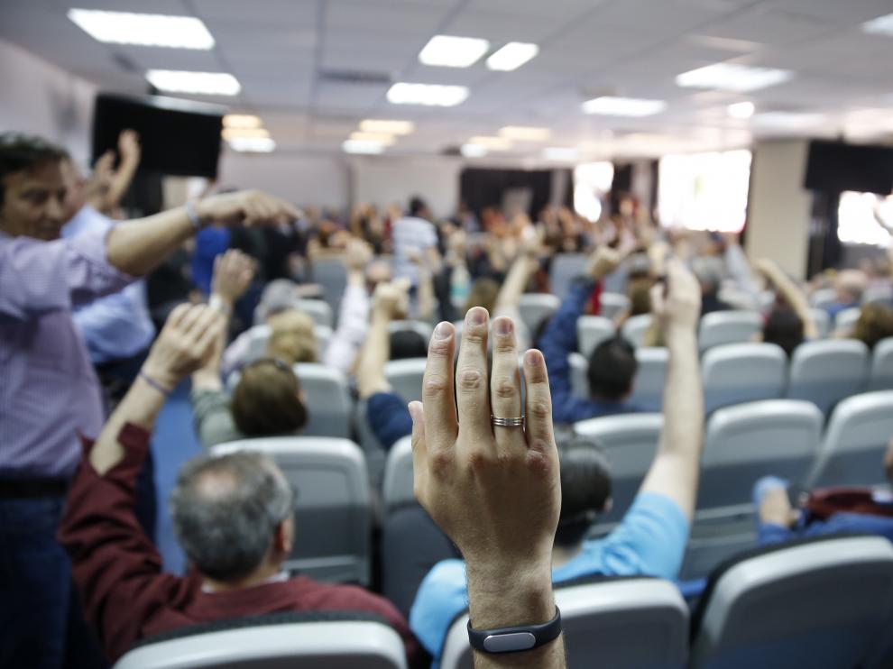 Votación de los trabajadores Metro Madrid.
