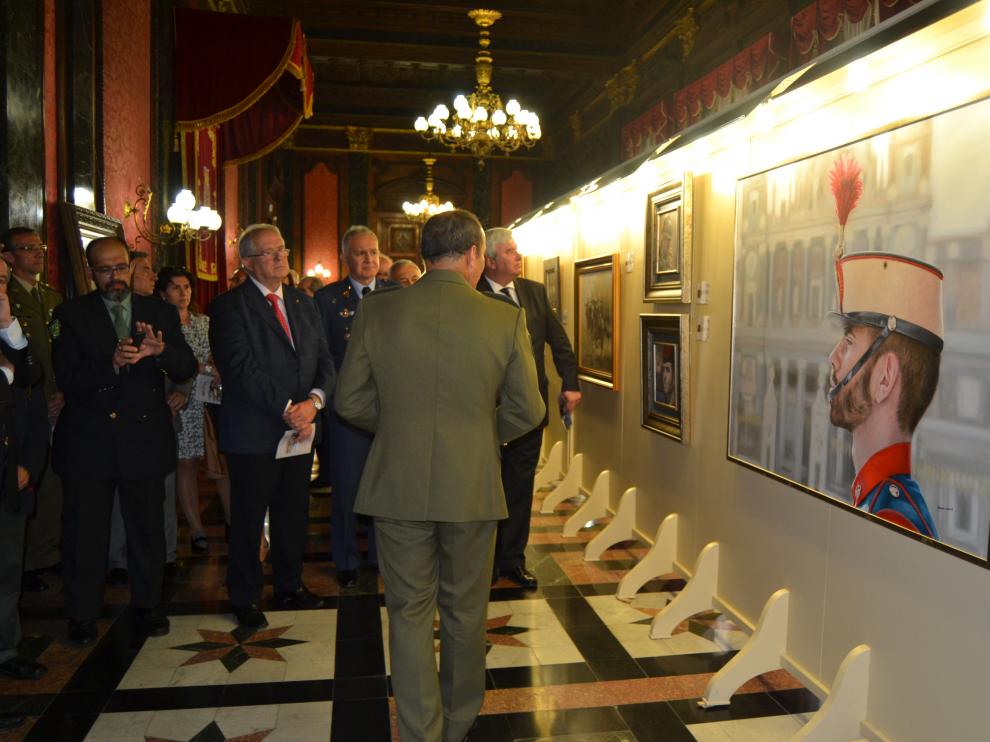 Inauguración de la exposición en el Palacio de la Capitanía General de Aragón en Zaragoza.