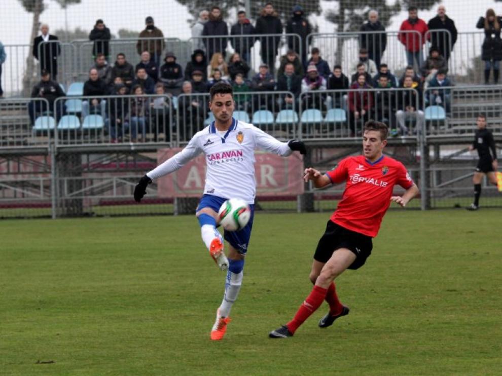 Una imagen del duelo entre el Deportivo Aragón y el Teruel en la Ciudad Deportiva