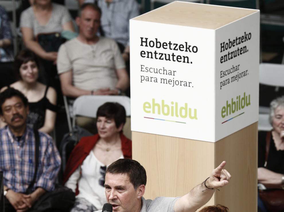Arnaldo Otegi este sábado en Pamplona.