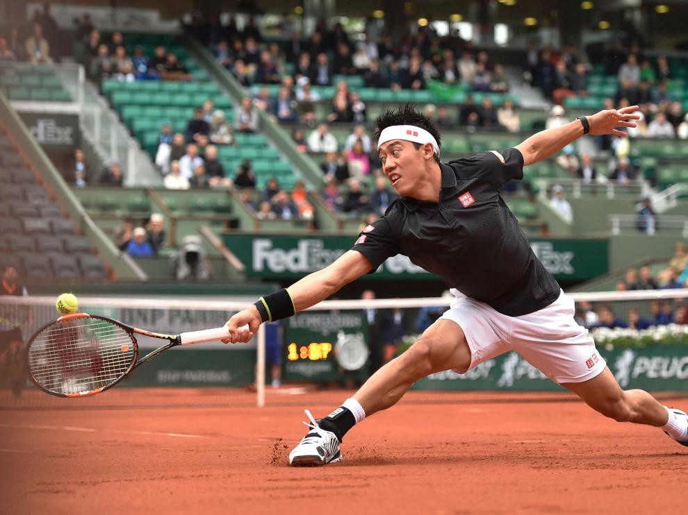 El partido del japonés Kei Nishikori, uno de los principales atractivos de la jornada, tuvo que aplazarse por la lluvia.