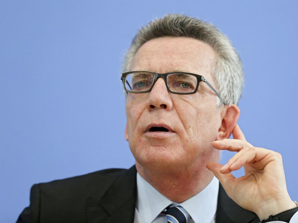 El ministro del Interior alemán, Thomas de Maizière, durante la presentación del informe de criminalidad.