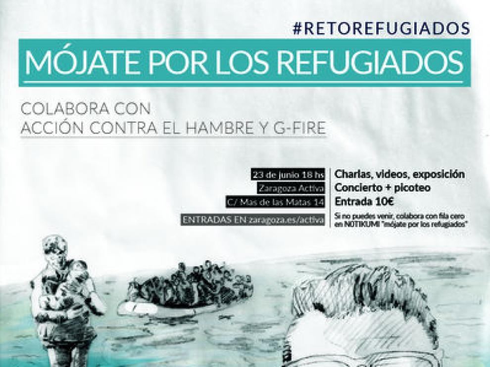 Cartel del evento 'Mójate por los refugiados'.