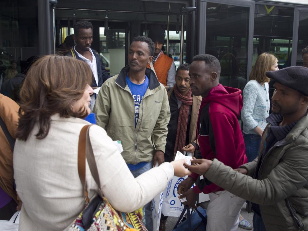 Llegada de refugiados a Madrid