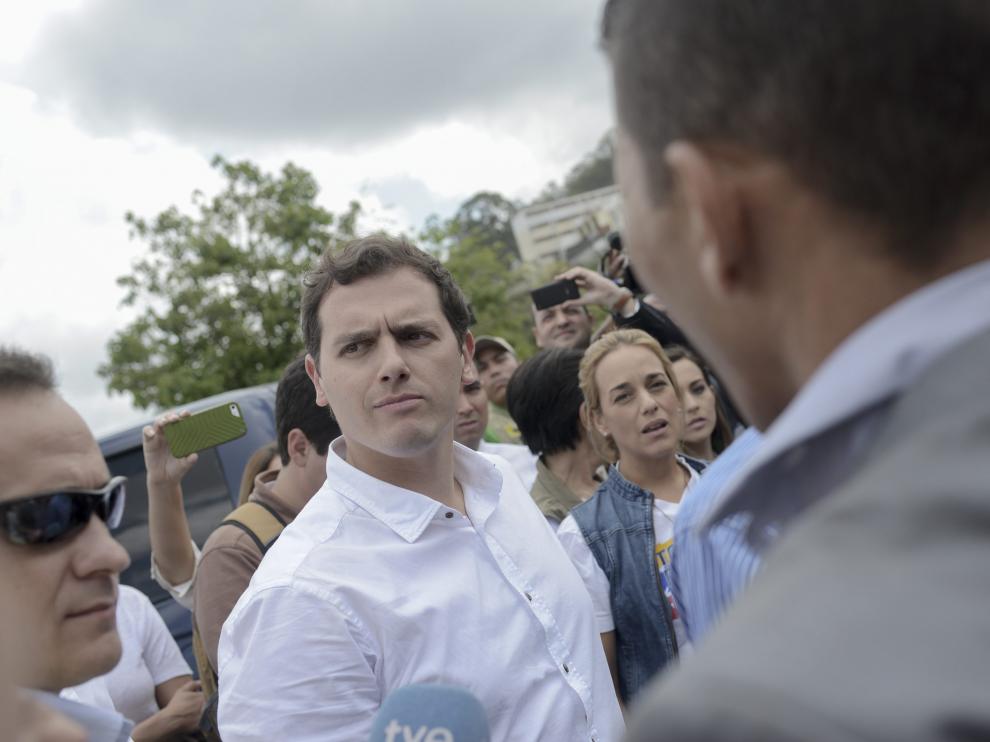 Albert Rivera durante su visita a Venezuela.