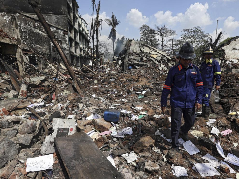 El lugar quedó devastado por la explosión.