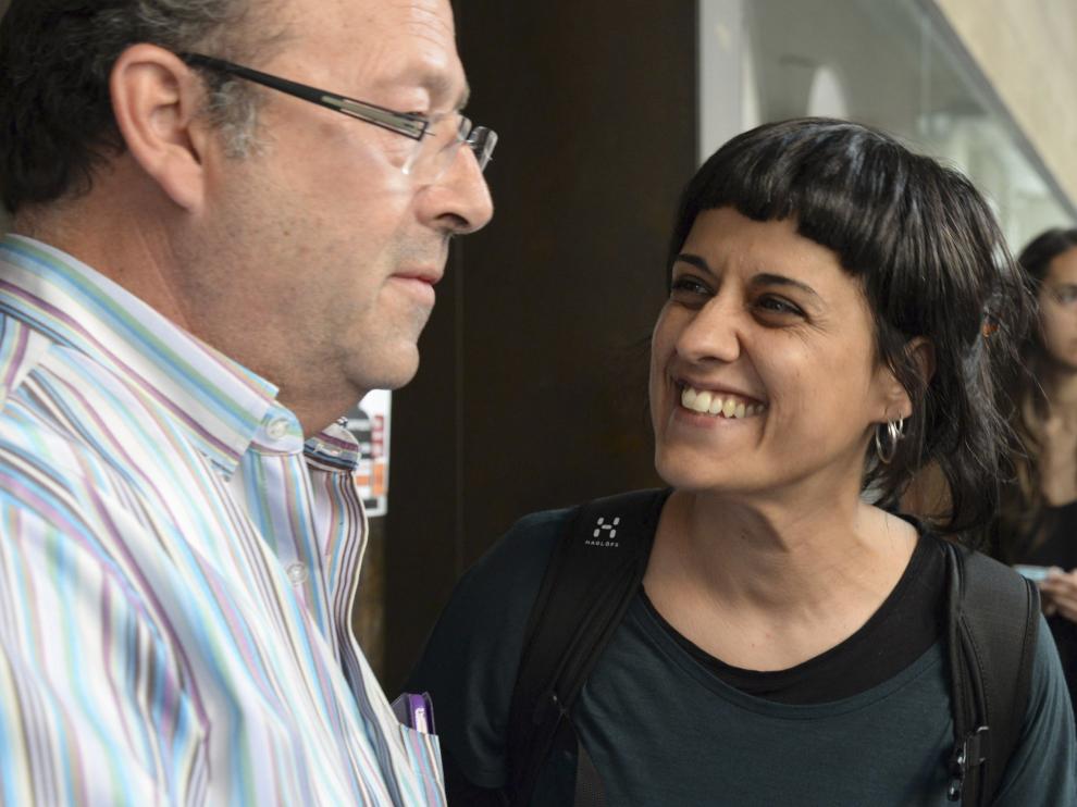 ?La diputada de la CUP, Anna Gabriel, este jueves en Huesca.