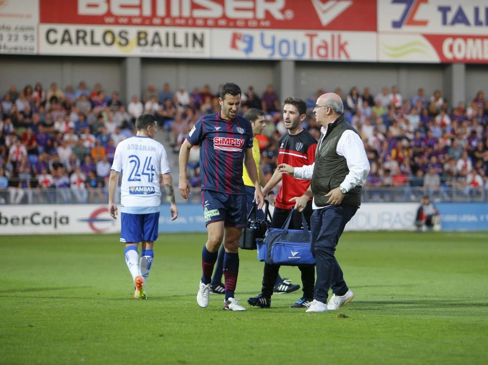 Lesión de Íñigo López contra el Real Zaragoza.
