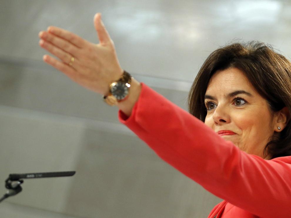 La vicepresidenta del Gobierno en funciones, Soraya Sáenz de Santamaría
