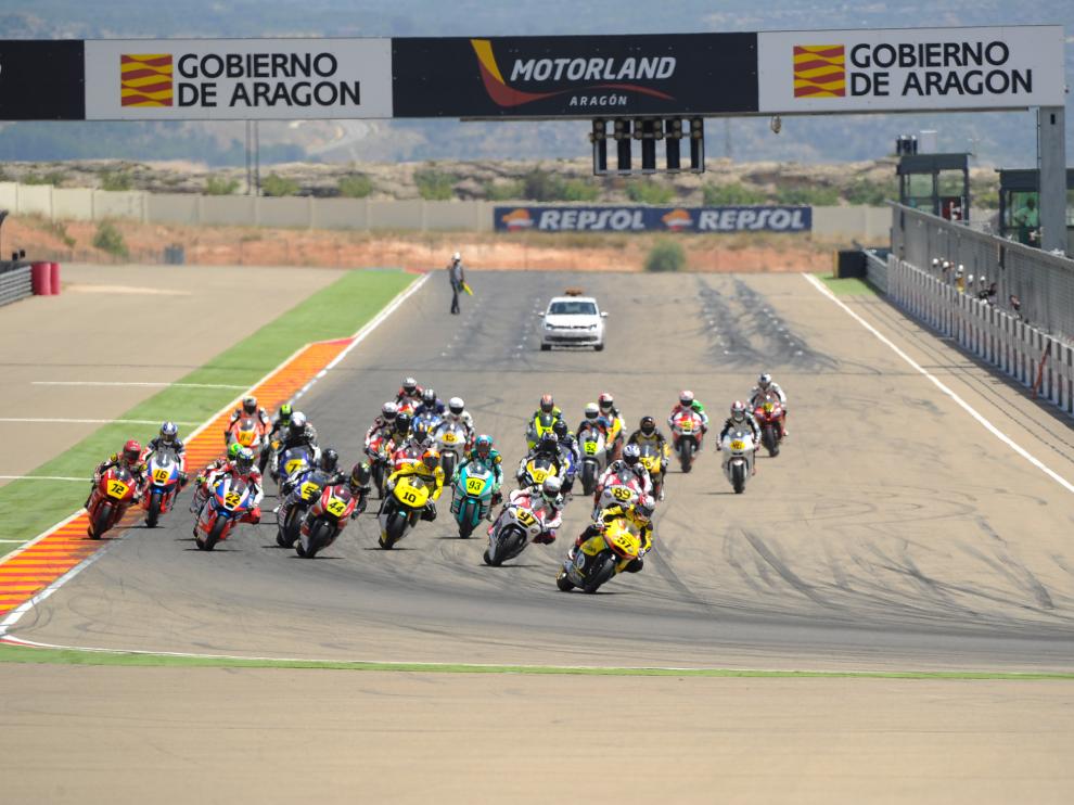 Momento de una de las sesiones clasificatorias de Moto 2 en Motorland, imagen de archivo.