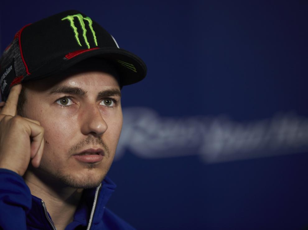 Jorge Lorenzo en la presentación del acuerdo entre Telefónica y el parque deportivo Open Camp en Barcelona.