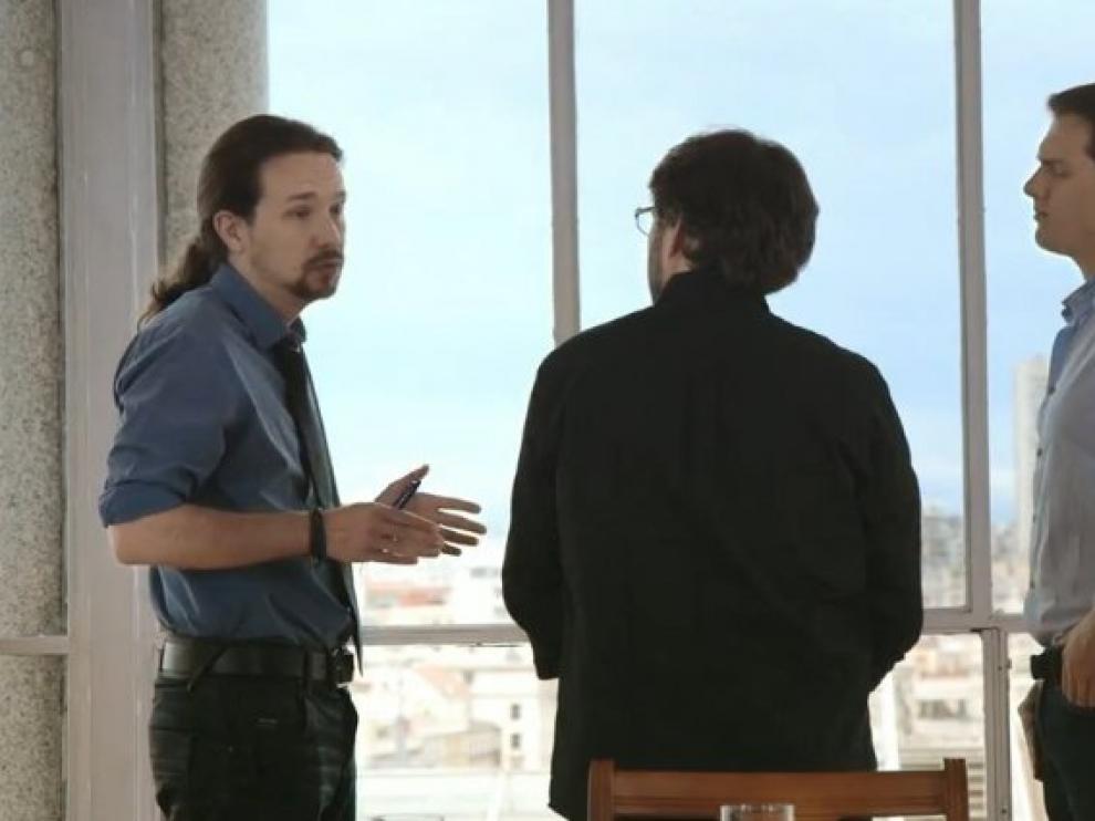 Iglesias y Rivera durante su segundo 'cara a cara' en Salvados.