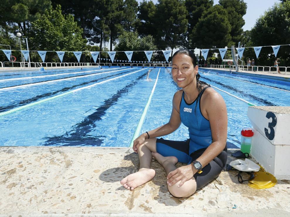 La nadadora aragonesa Teresa Perales, en la piscina