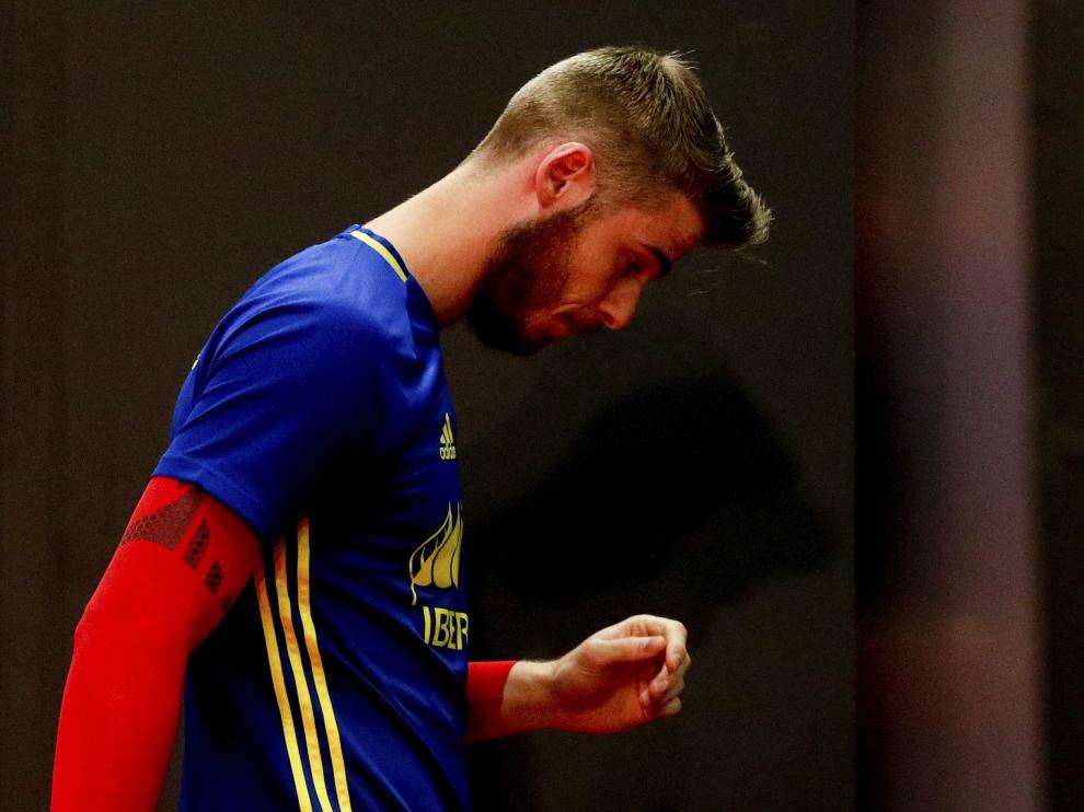 El portero David De Gea, tras su comparecencia
