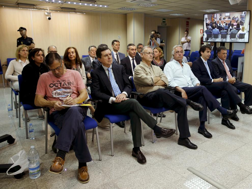 Banquillo de los acusados en el juicio del caso Nóos.
