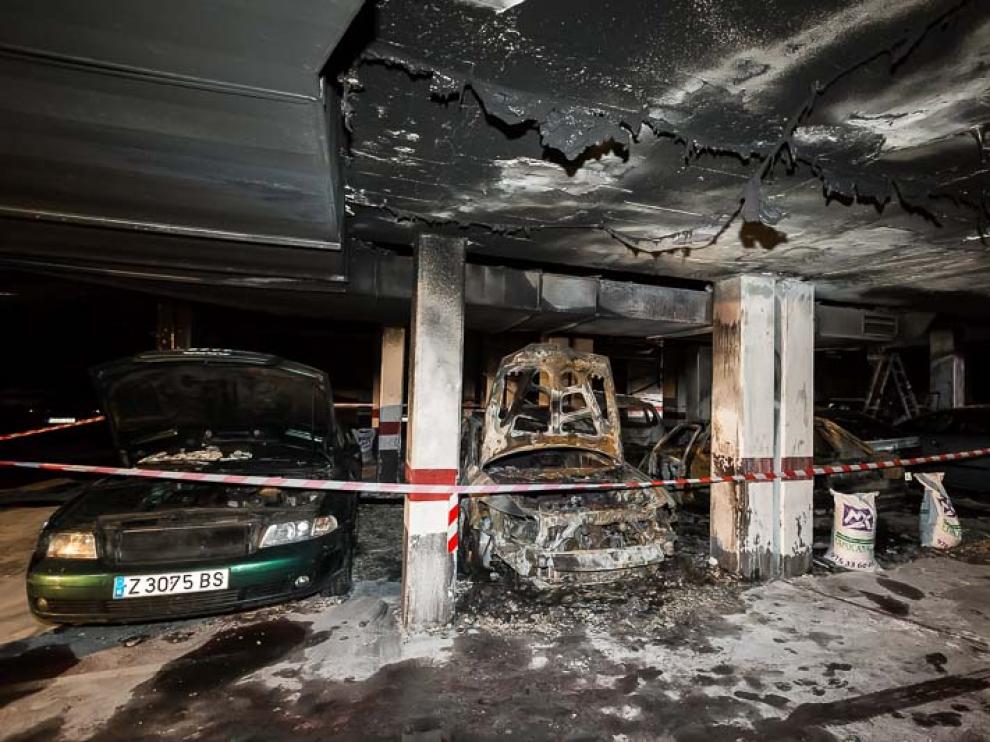 Incendio en un garaje junto a la plaza de Europa